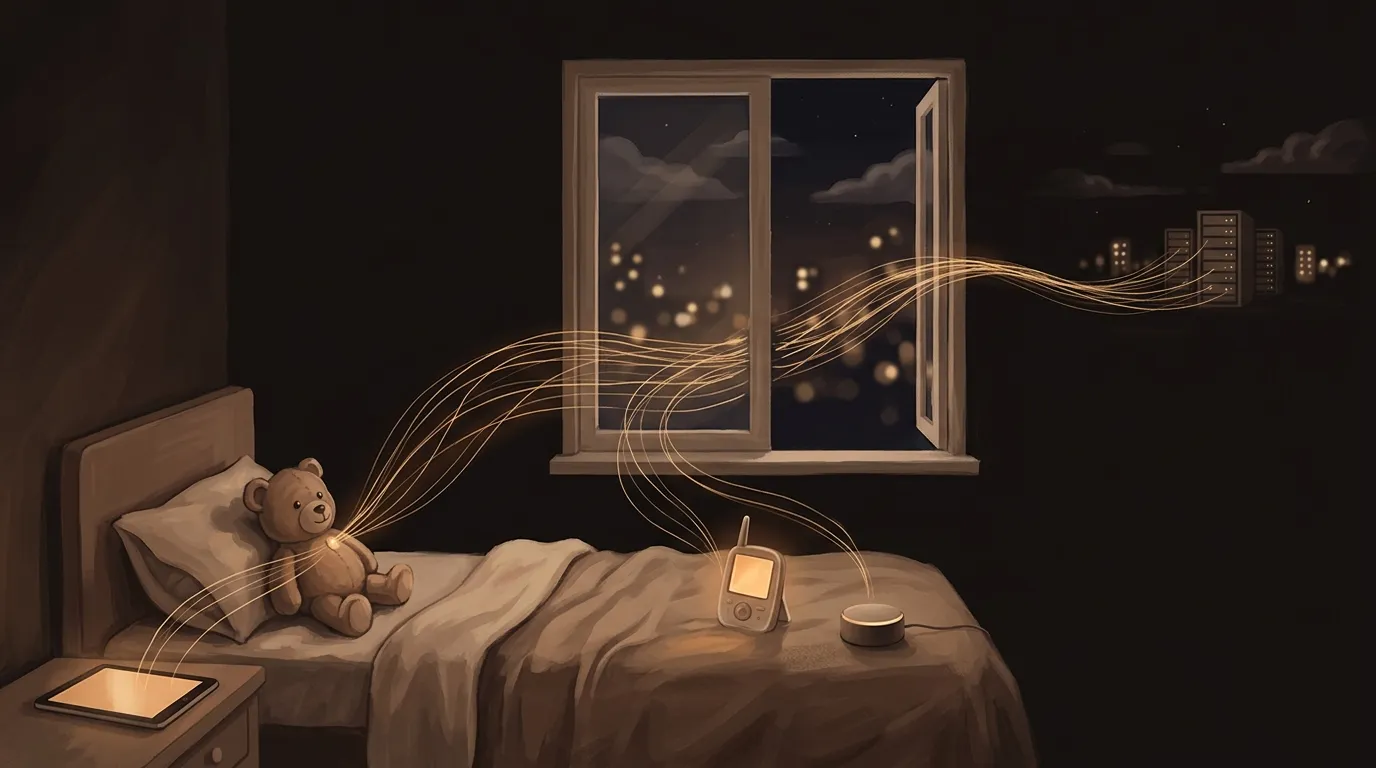 Connected toys and devices in a child's room silently transmitting data to external servers