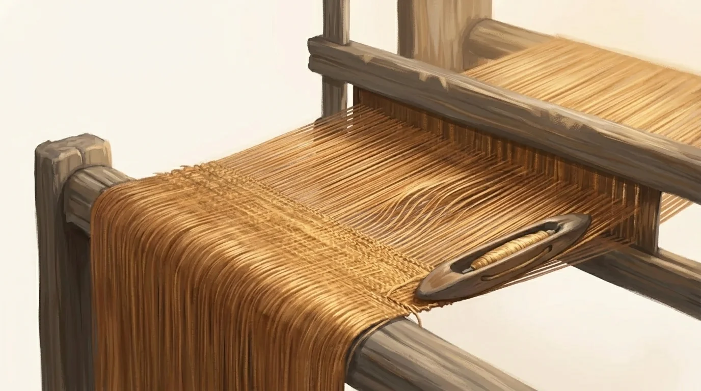 A golden tapestry on a dark loom, most threads flowing straight while one region quietly bends into a different hidden pattern — ideological alignment woven into the weights themselves
