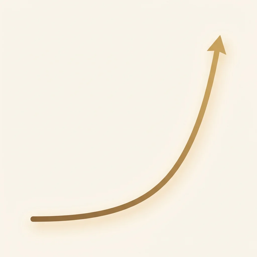 Uncapped payoff curve — stays flat then rockets upward exponentially