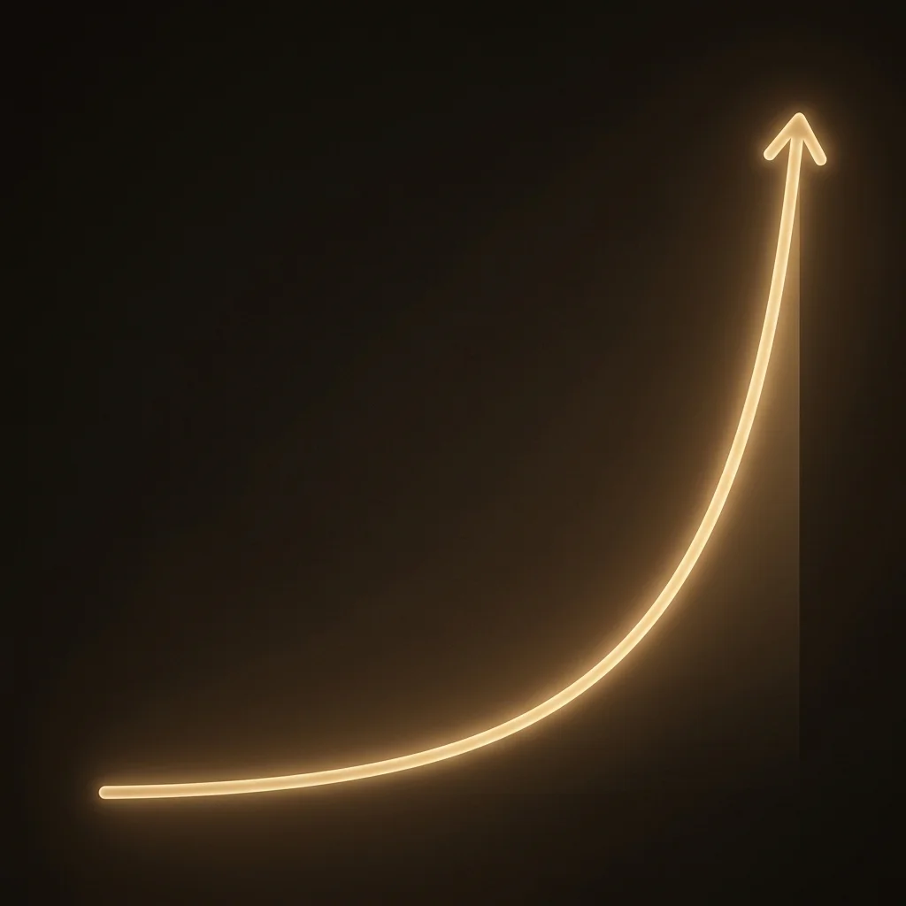 Uncapped payoff curve — stays flat then rockets upward exponentially