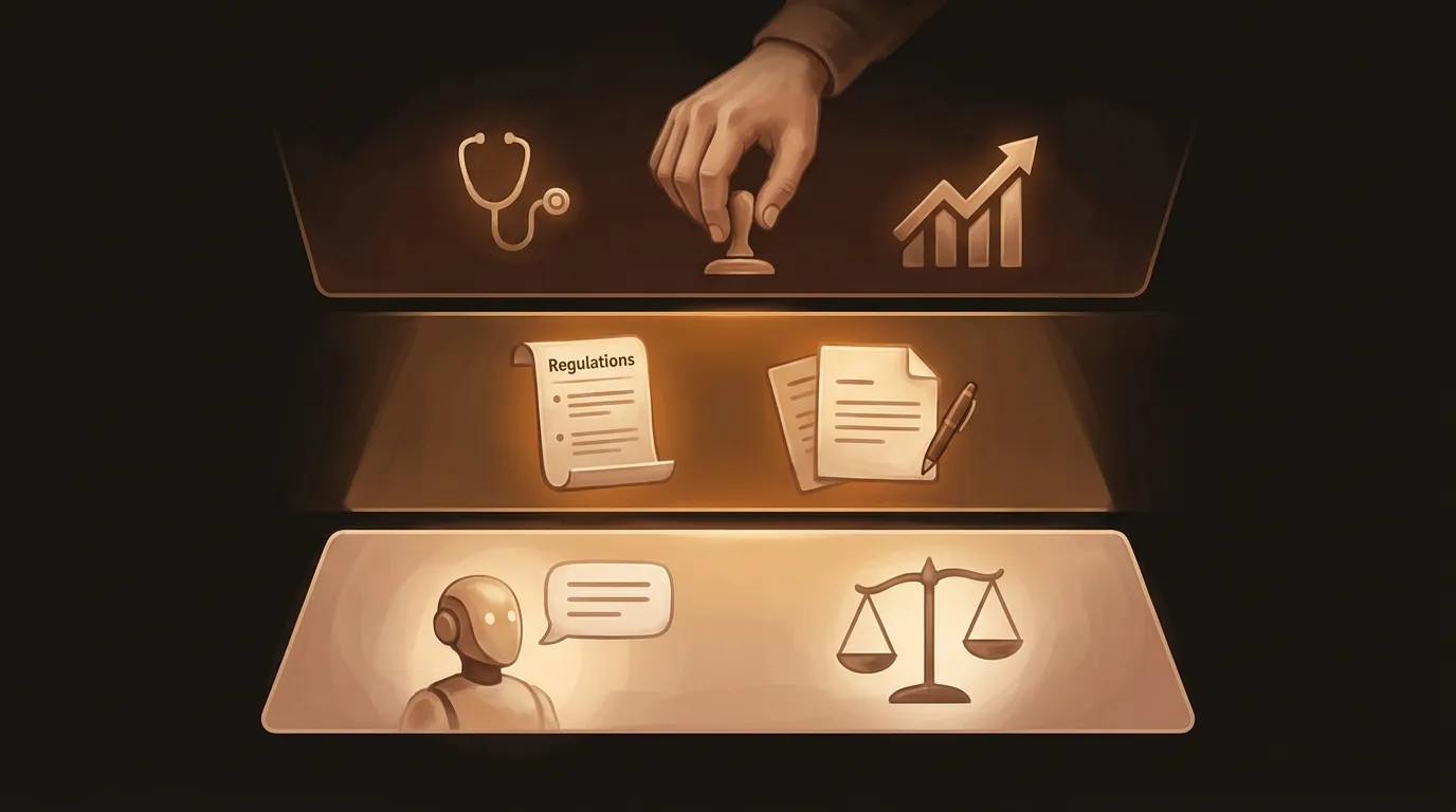 Three tiers of AI capability: information gathering (strong), specific guidance (gray zone), and decisions requiring human expertise