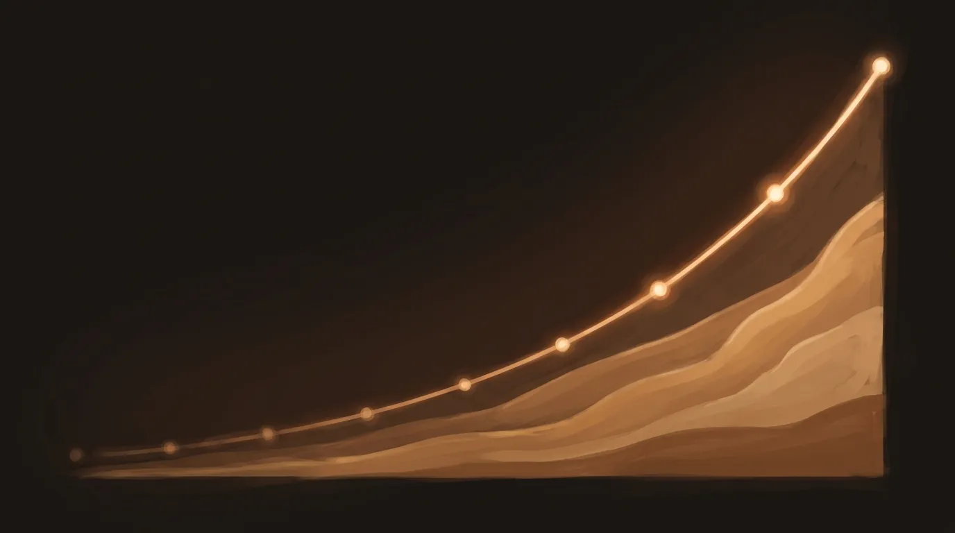 Compound knowledge curve showing how each workflow run builds on previous insights
